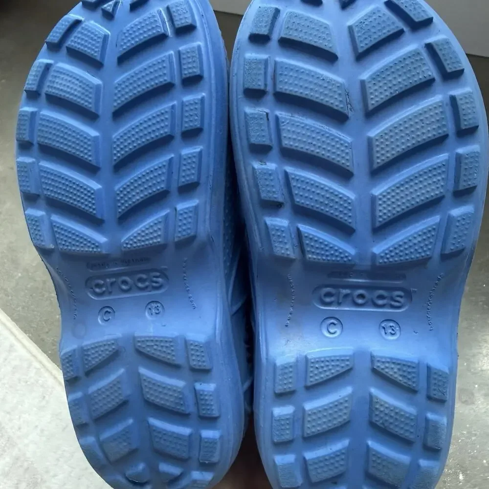 Crocs Boys Kids Handle It Rain Boots C13 Blue Waterproof Pull On Boots